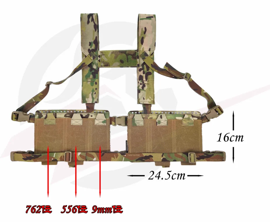 Outdoor Sports SS Style MK4+34A Tank Top Strap+Chest Hang  762+556+9MM Triple Magazine Bag