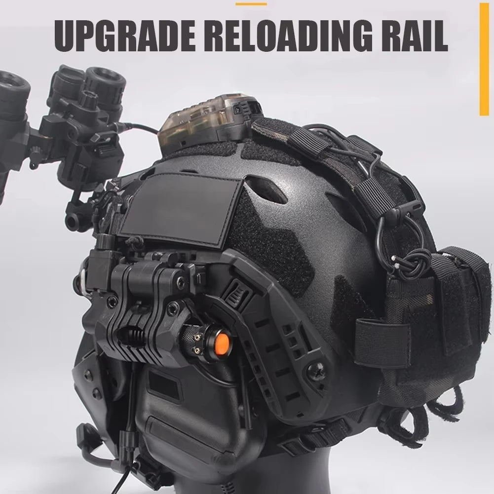 Tactical Fast Helmet Set with Headset Goggles Face Shield NVG Model Signal Light for CS Airsoft Paintball Hunting Shooting Games