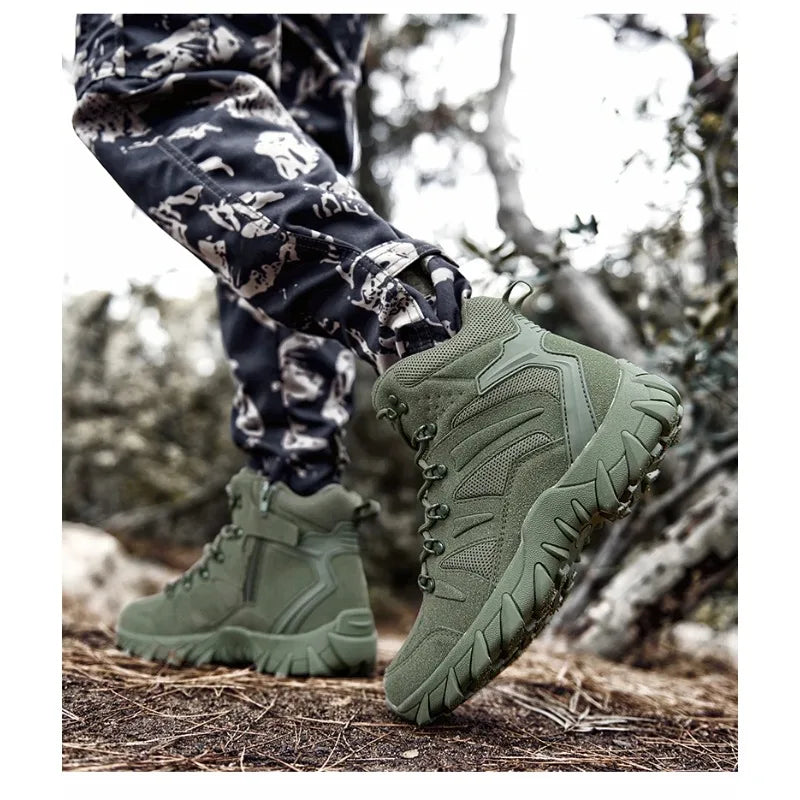 Upgraded Tactics Combat Training Boots Male Outdoors Camping Anti-wear Rapid Response Hiking Shoes Fishing Hunting Sneakers Men
