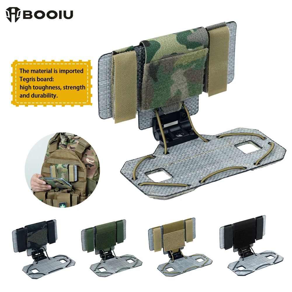 BOOIU New MOLLE Foldable Navigation Board Airsoft Mobile Phone Holder Mount Airsoft Hunting  Tactical Vest Chest Outdoor Gear