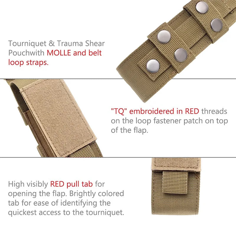 MOLLE Nylon Tourniquet Pouch Holder Flashlight Pouch Torch Holder Case Outdoor Hunting Knife Holster Medical Scissor Packs