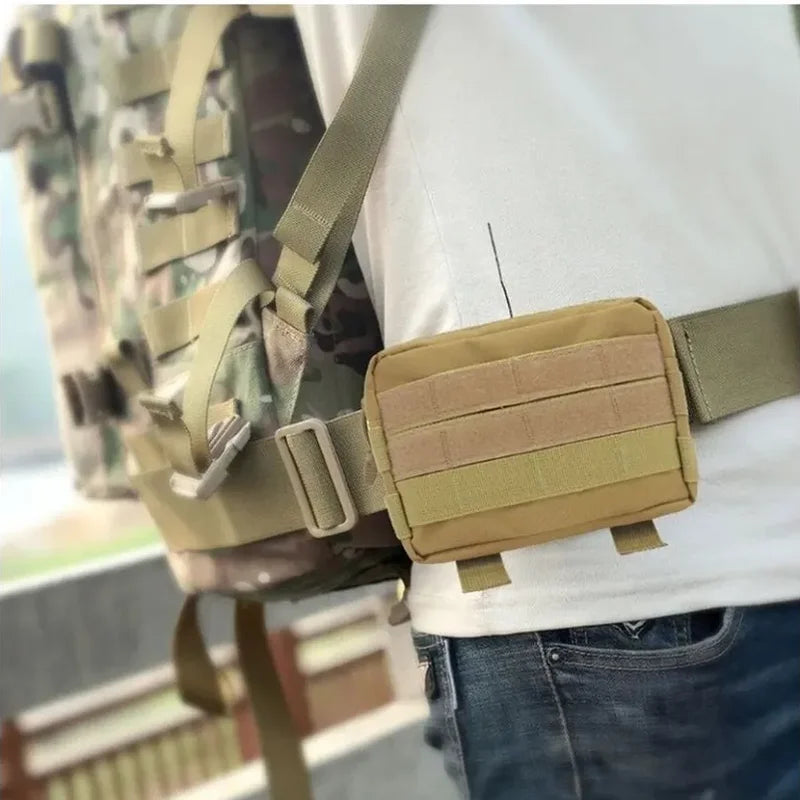 Outdoor EDC Hunting Tatical Molle Pouch Waist Pack Clutch Outdoor Coin Cell Phone Bag Nylon Portable Men Toiletry Bag