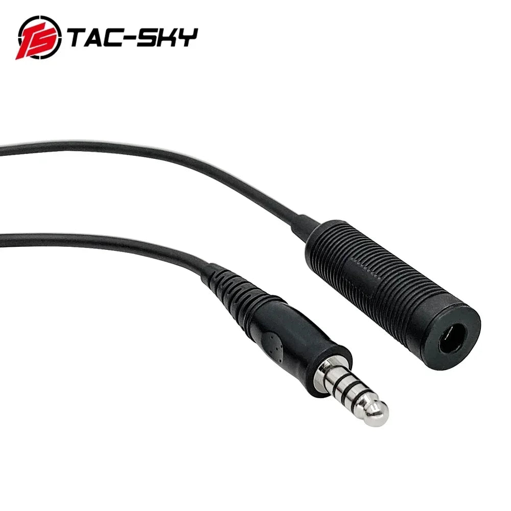 Ts Tac-Sky Military U-174/U Plug Adapter Tactical Headset Extension Cable Standard  For Comta I Ii Iii /Sordin Headset