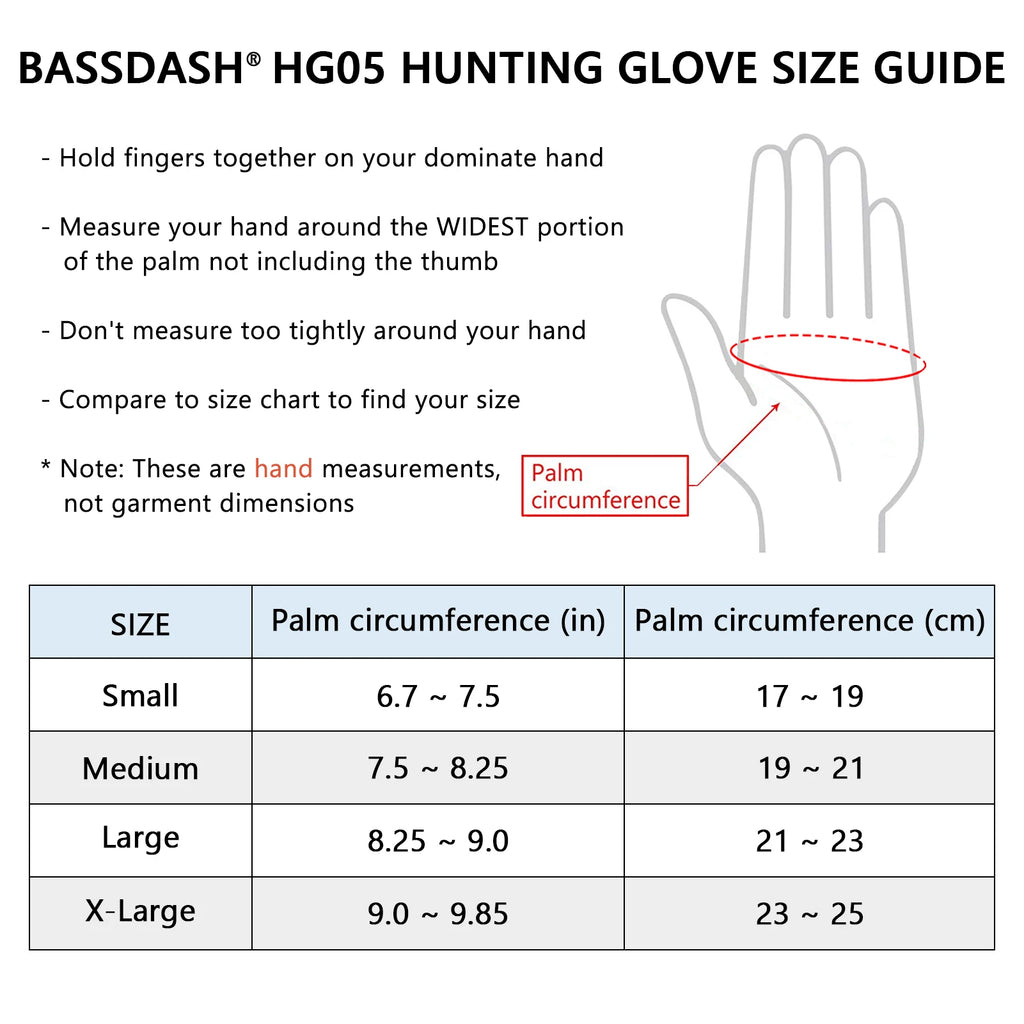 Men's Lightweight UPF 50+ Camo Hunting Gloves HG05
