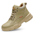 New 2024 Waterproof Rotating Button Safety Boots Men Work Sneakers Indestructible Puncture-Proof Protective Steel Toe Shoes