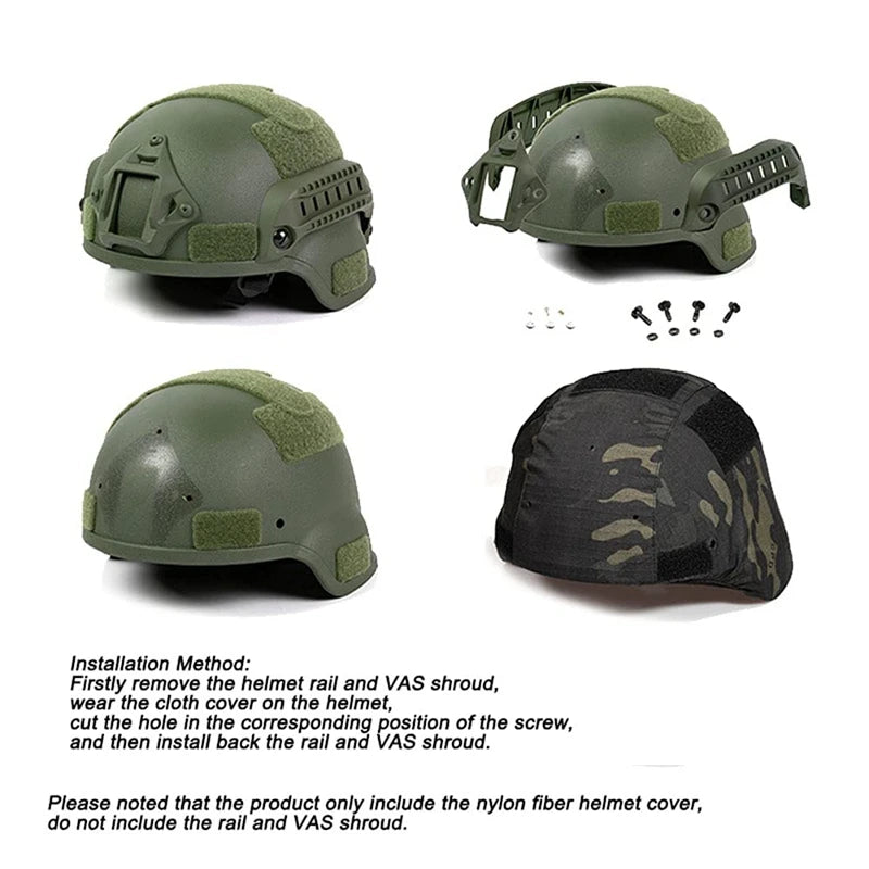 Tactical Helmet Cover for MICH 2000 Fast Helmet Camouflage  Paintball Wargame Helmet Protective Case Cloth