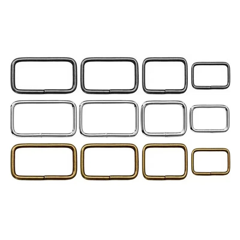 10pcs/lot Metal Slides Adjustable Rectangle D Ring Belt Ribbon Roller Pin Buckle For Backpacks Bag Cat Buckles DIY Accessories