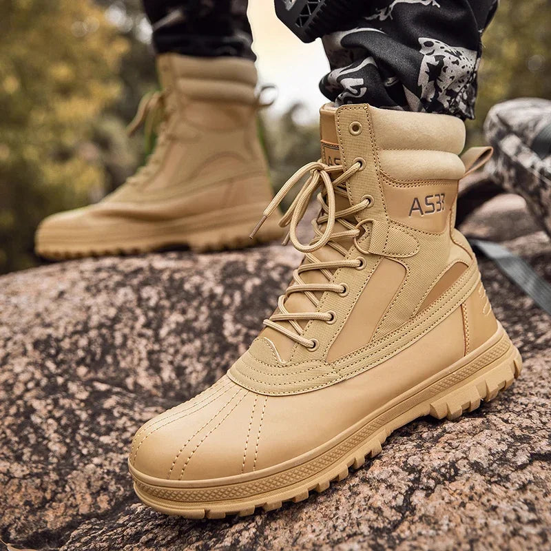 Men Military Tactical Boots Brand Size Plus Male Ankle Hiking Shoes Army Boot Training Outdoor Waterproof Casual Climbing Shoes