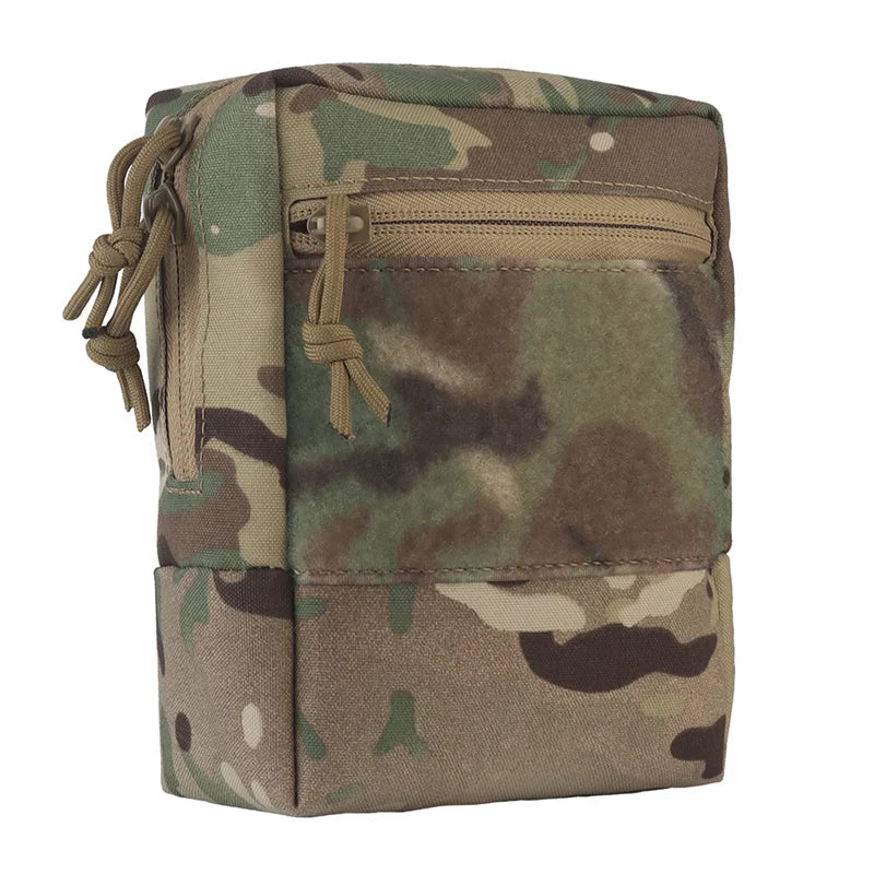 Large Capacity Extended Height MOLLE Pouch Fabric Fastener Design Belt Vest and Gear Panel Mount Outdoor Equipment Storage