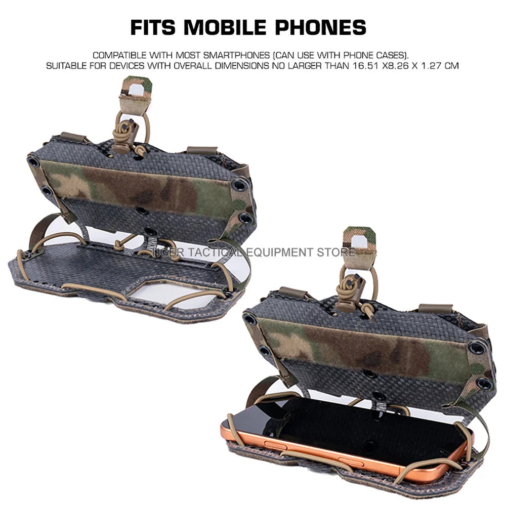 MOLLE Map Navigation Mount Tactical Phone Case H Style Smartphone Admin Panel for Airsoft Hunting Vest Plate Carrier Accessories