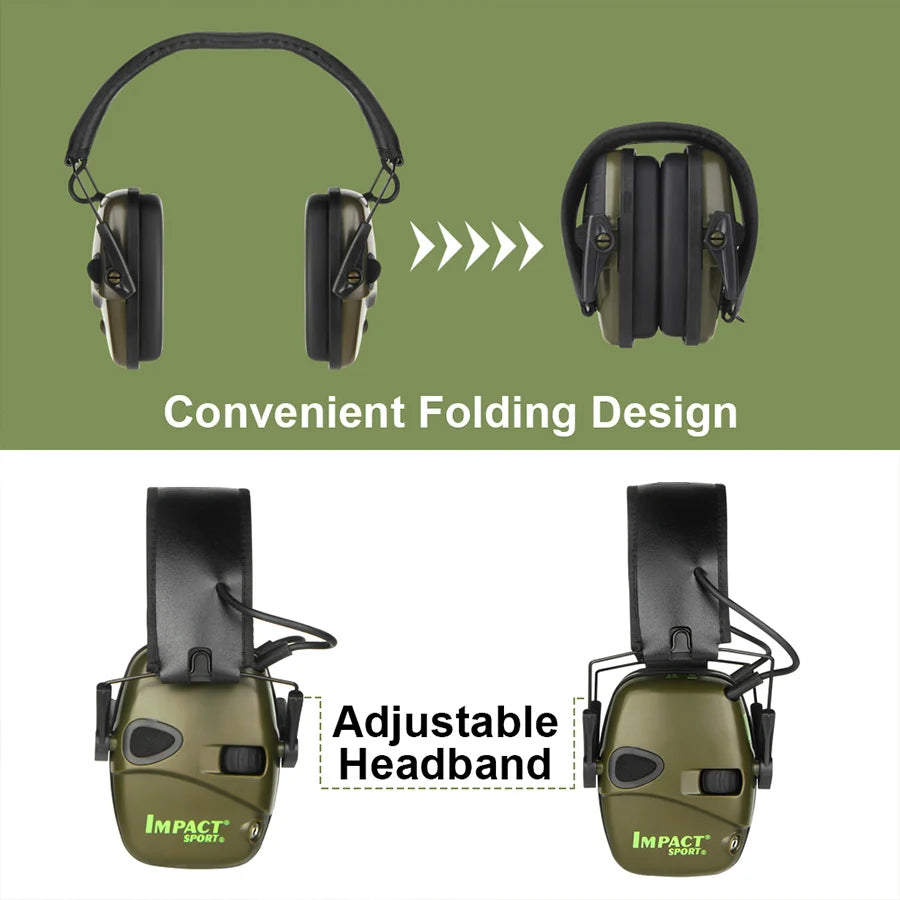 Electronic Shooting Earmuff Sports Shooting Impact Outdoor Anti-Noise Headset for Noise Reduction Foldable Noise Headphone