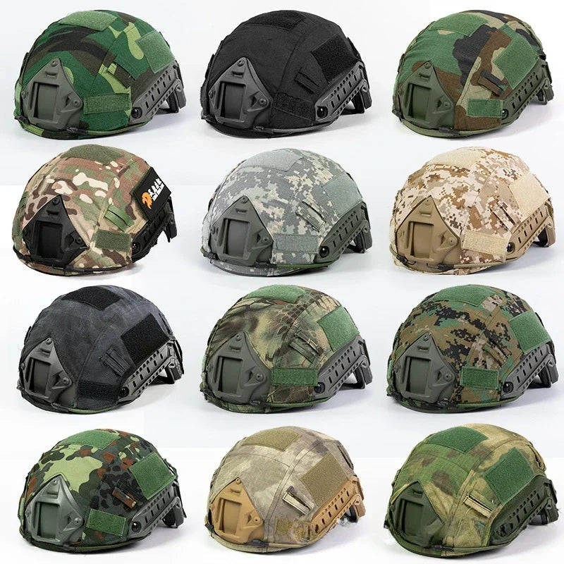 Tactical Helmet Cover CS FAST Helmet Cover Sports Helmet Cover Cloth Airsoft Paintball Wargame Gear with Elastic Cord