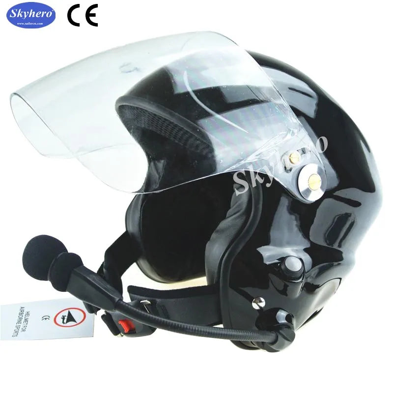 Noise cancelling paramotor helmet with full headset two side PTT control CE EN966 standard