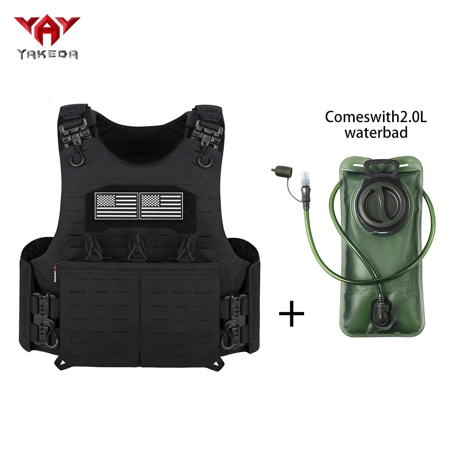 YAKEDA Outdoor Hunting Vest with Adjustable Quick Release Vest and 2L Water Bag for Continuous Hydration Outdoors