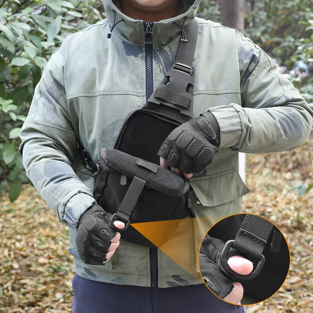 Tactical Chest Bag Gun Holster Bag Outdoor Concealed Carry Pistol Bag Handgun Carry Pouch Crossbody EDC Organizer Case Pack