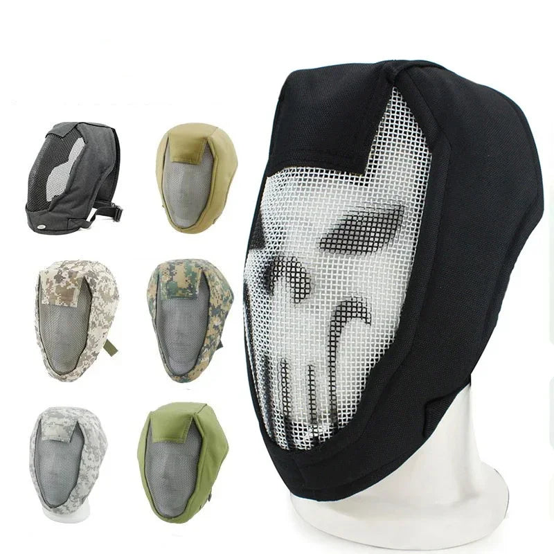 Military Full Face Mask V3 FencingTactical Steel Metal Mesh Paintball Mask Hunting Army Wargame Protective Helmet