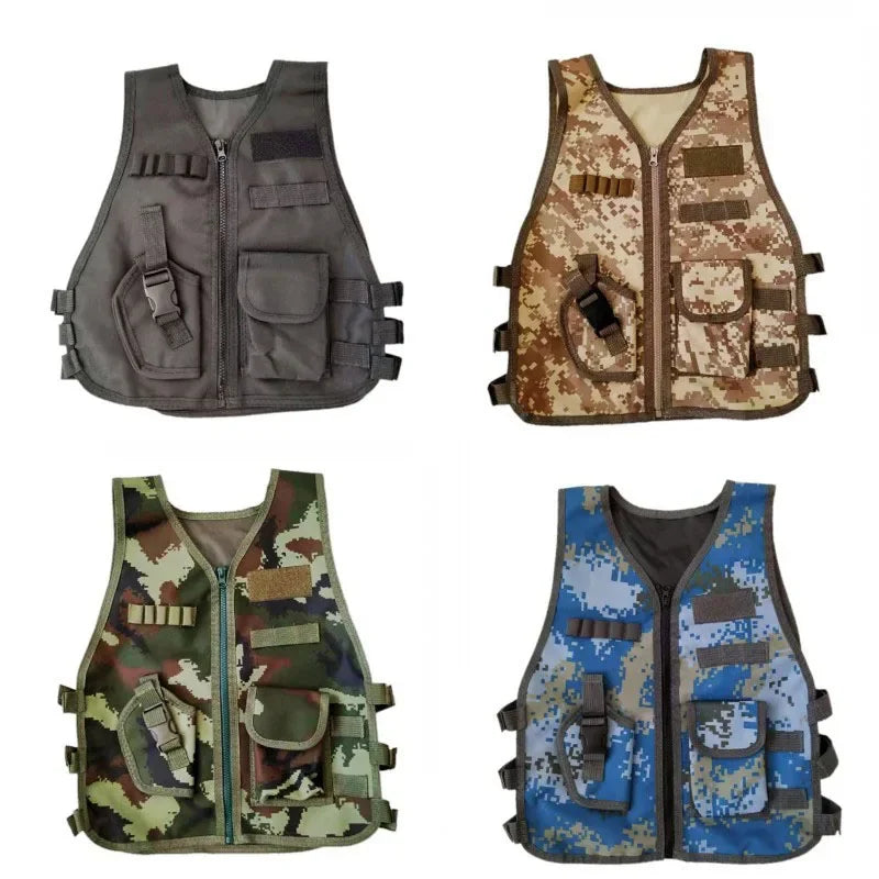 Children Camouflage Vest Tactical Army Military Sniper Waistcoat Hunting Uniform Jungle Combat Clothing CS Game Vest for kids