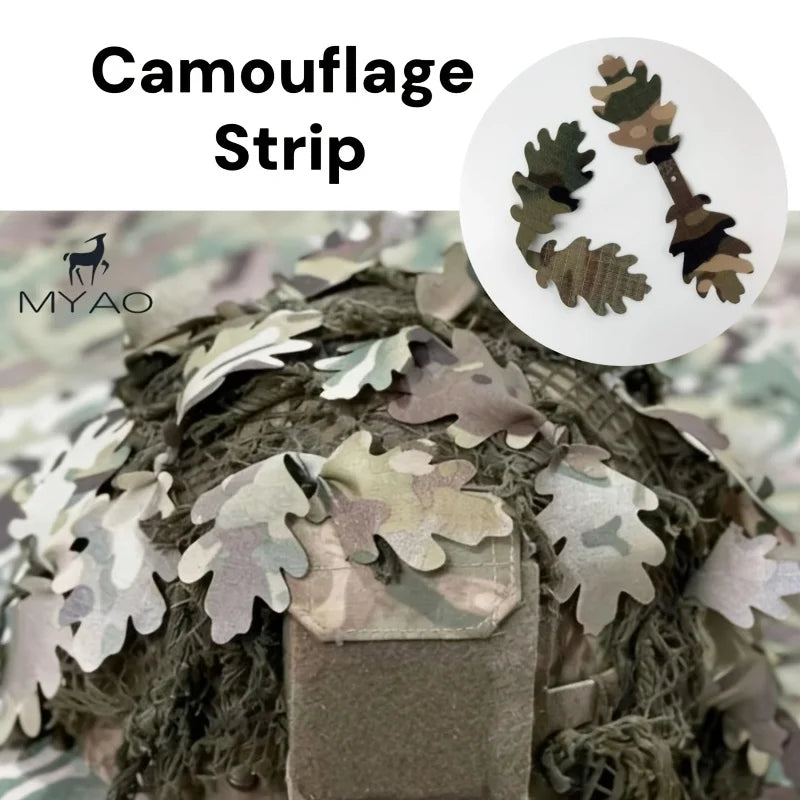 5Pcs 3D Camouflage Strip Tactical Decor Accessories For Helmet Backpack Ghillie Suit Outdoor Hunting Camo Decoration Accessories