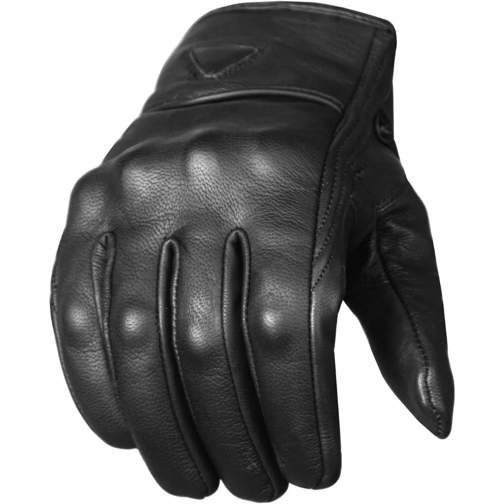 Jackets 4 Bikes Motorcycle Gloves Premium Leather for Men Touch Screen Non-Slip Motorbike Cruiser Street Biker Protector Glove