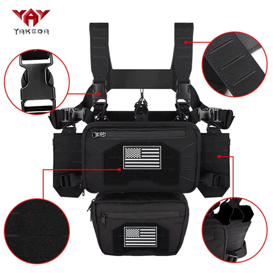 YAKEDA Combination Multifunctional Chest Hang Adjustable Removable Magic Sticky MOLLE System