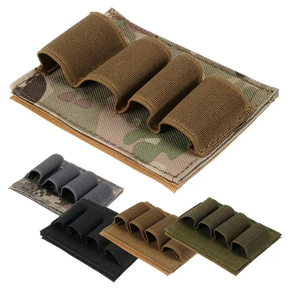 1PC Outdoor 4‑Hole Velcro Tactical Tool Pouch Multifunctional Expansion Bullet Bag Bulk Storage Utility Backpack Accessory Bag