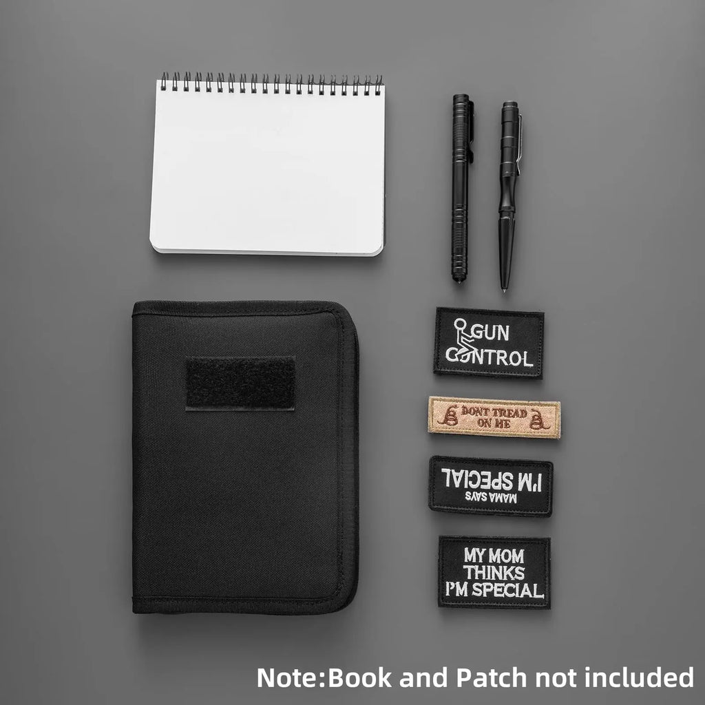 Tactical Notebook Cover with Zipper,7.5x5 Inch OCP Military Notebook Cover with Flag Patch(Cover Only)