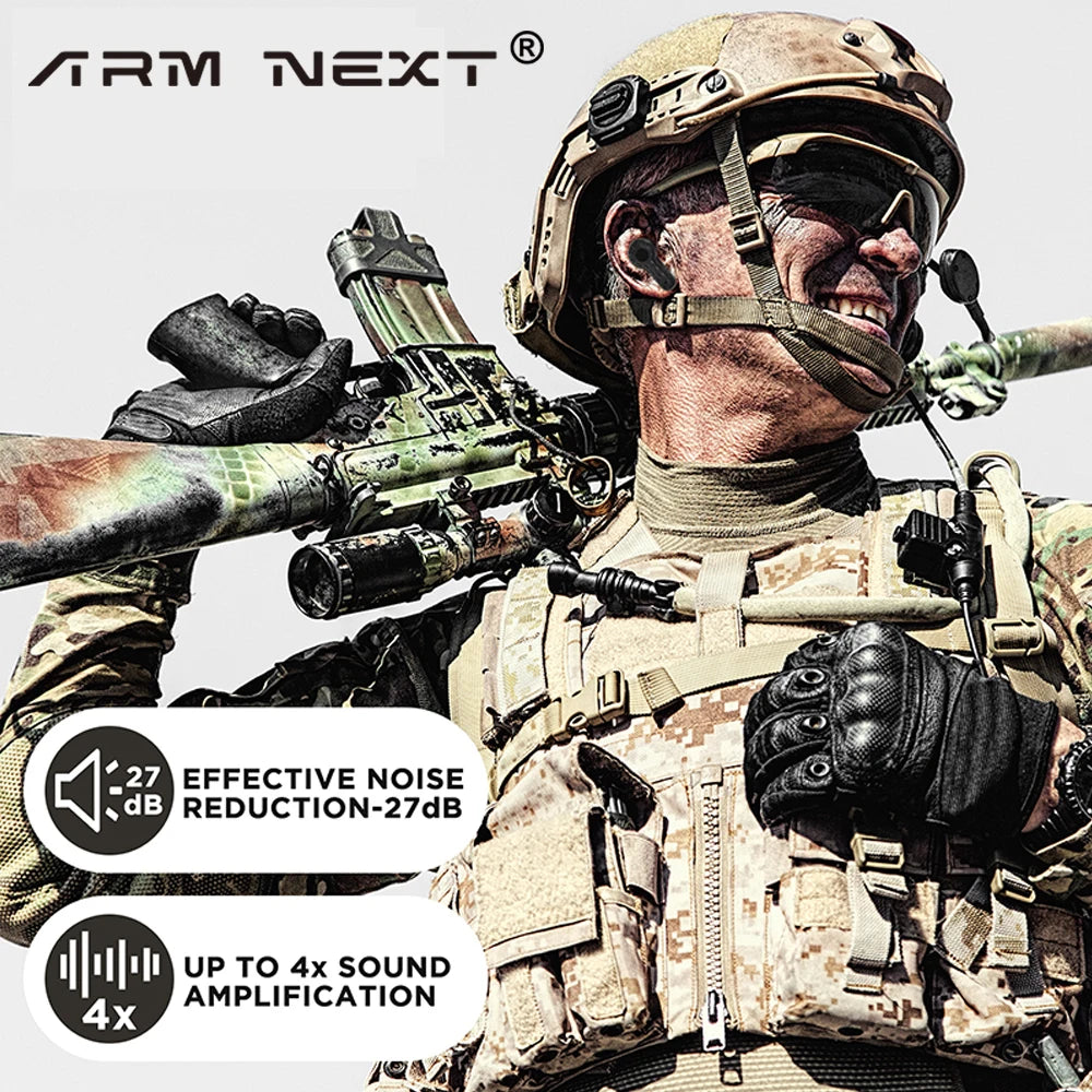 ARM NEXT Tactical Bluetooth Headset Anti Noise Earplugs NRR27dB Noise Cancelling for Shooting Hearing Protection Wireless