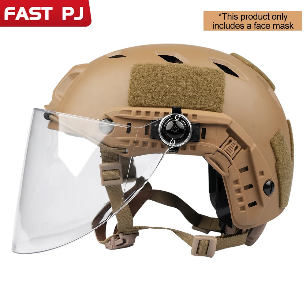 FAST/MICH Tactical Helmet Goggles - PC Clear Protective Visor, Rail-Mounted for IBH Protective Helmet