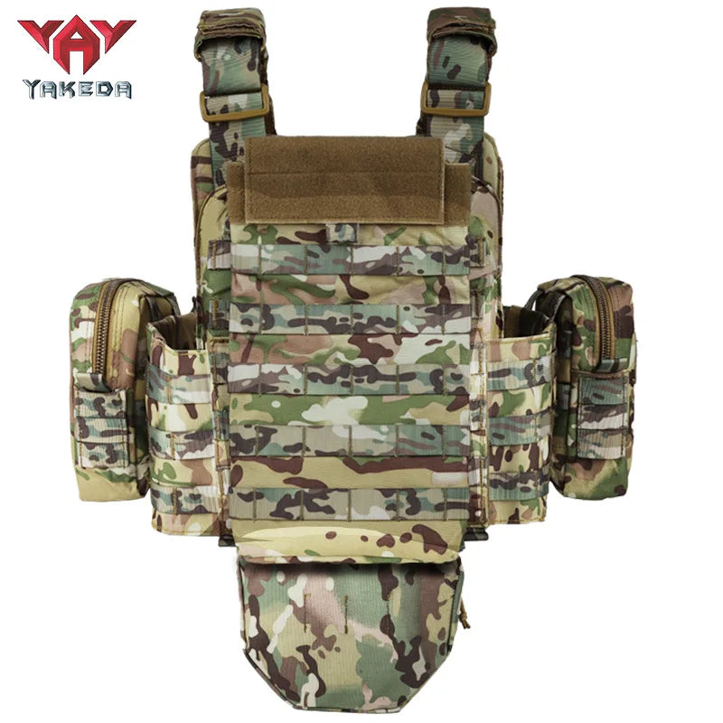 YAKEDA   Five piece equipment bag training vest, detachable and expandable, waterproof, wear-resistant and tear resistant
