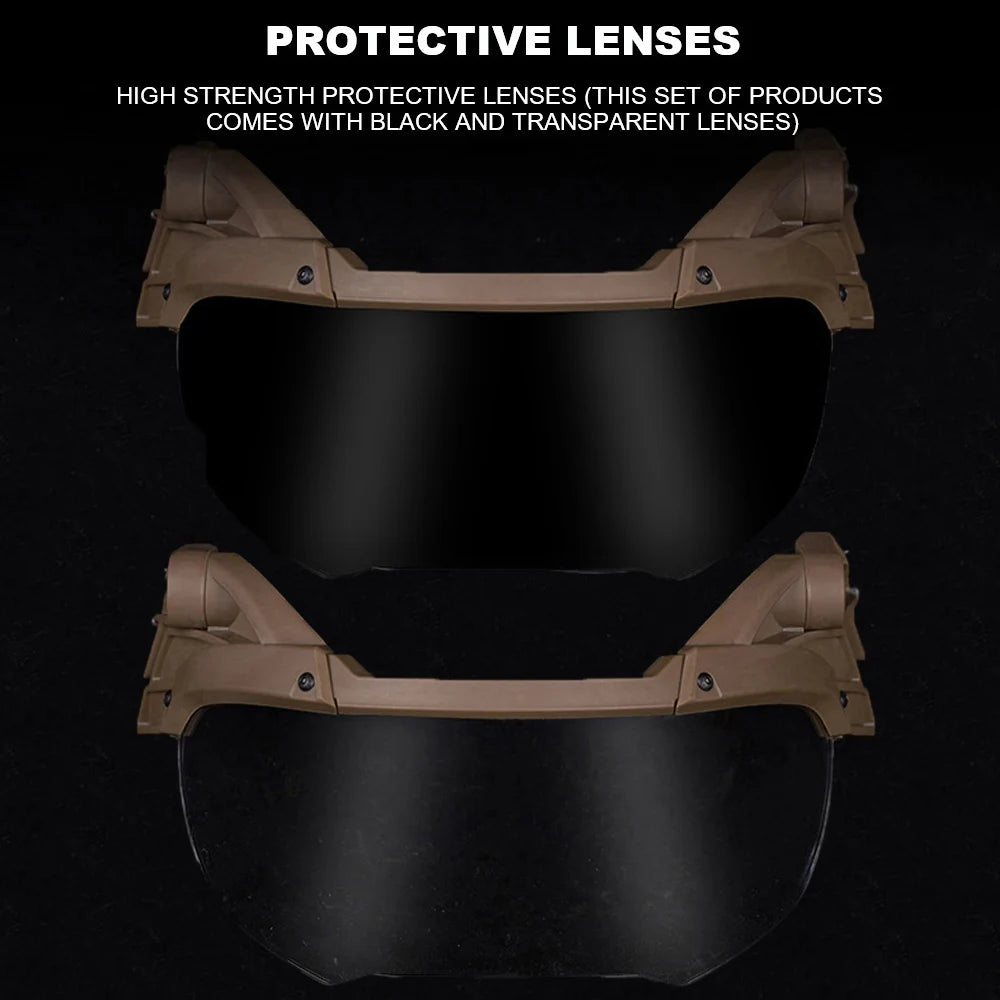 Tactical FAST Helmet With Goggles Mask Full Protection Hunting Combat Airsoft Helmet Outdoor Sports Cycling Safety Helmet Gear