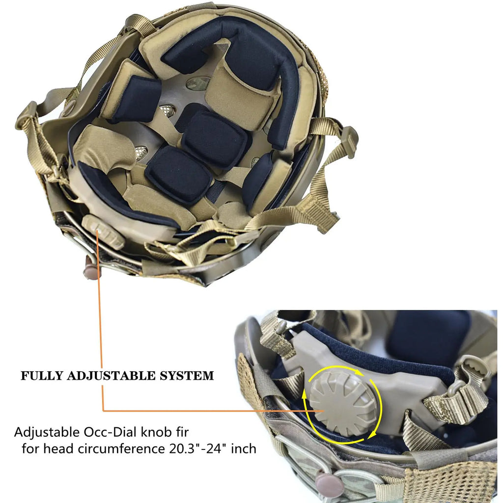 Tactical Airsoft Fast Helmet Set with Headset Helmet Cover Foam Protective Pad Goggles Outdoor Riding Protective Helmet Gear