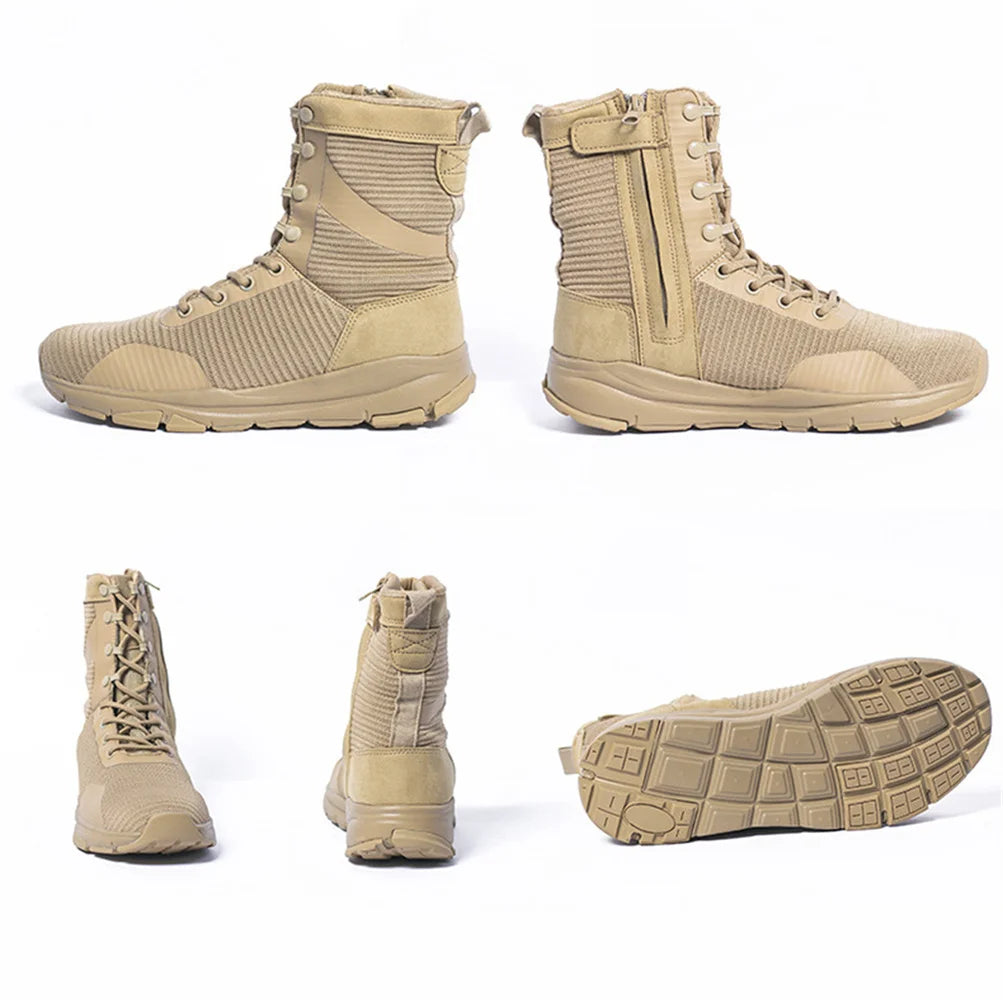 Men  super Lightweight Summer Breathable Boots Tactical Airsoft Paintball Boots Side Zipper Male Desert Combat Ankle Boots
