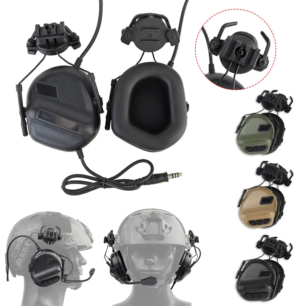 Tactical Helmet Headset Non-picking Noise-Cancelling Headset For Gen5 Helmet Headset Baofeng Radio PTT Adapter Mobile Earphone