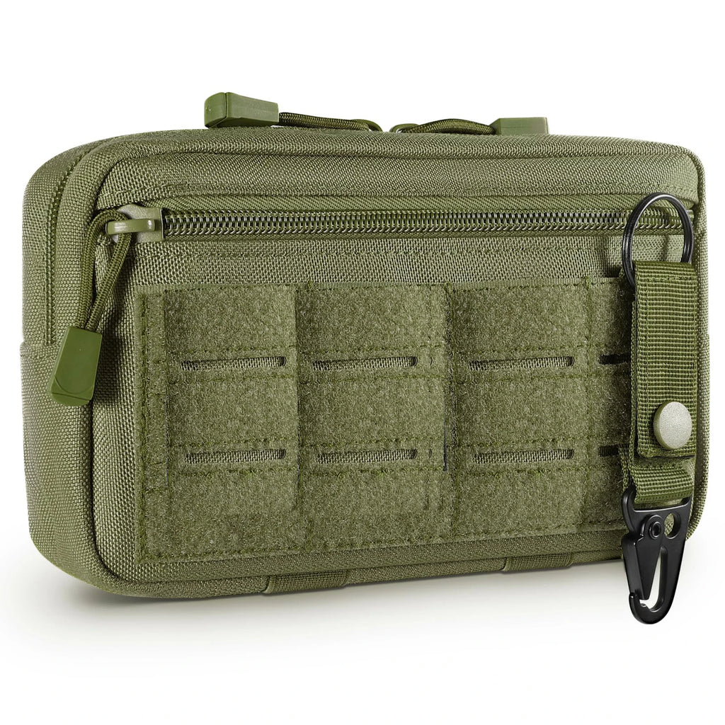 Tactical Molle Admin Pouch Utility Laser Cut EDC Tool Pouch Bag Horizontal Modular Pouches Include US Flag Patch and Keychain