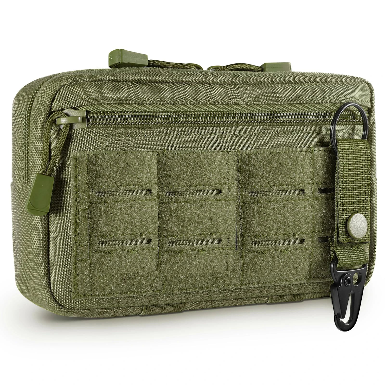Tactical Molle Admin Pouch Utility Laser Cut EDC Tool Pouch Bag Horizontal Modular Pouches Include US Flag Patch and Keychain