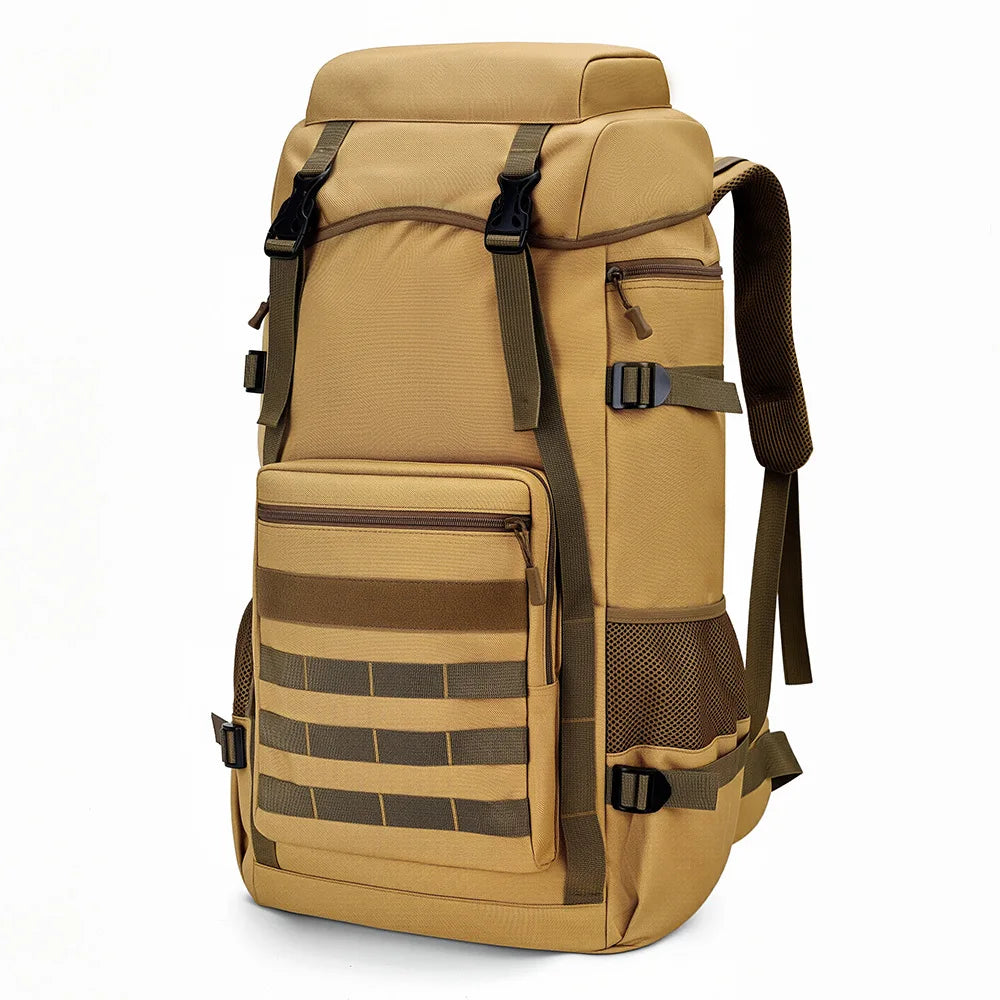 Camouflage Custom Mountaineering Bag Men 70 Liters Oxford Luggage Rucksack Outdoor Travel Backpack MOLLE Tactical Backpack Bag