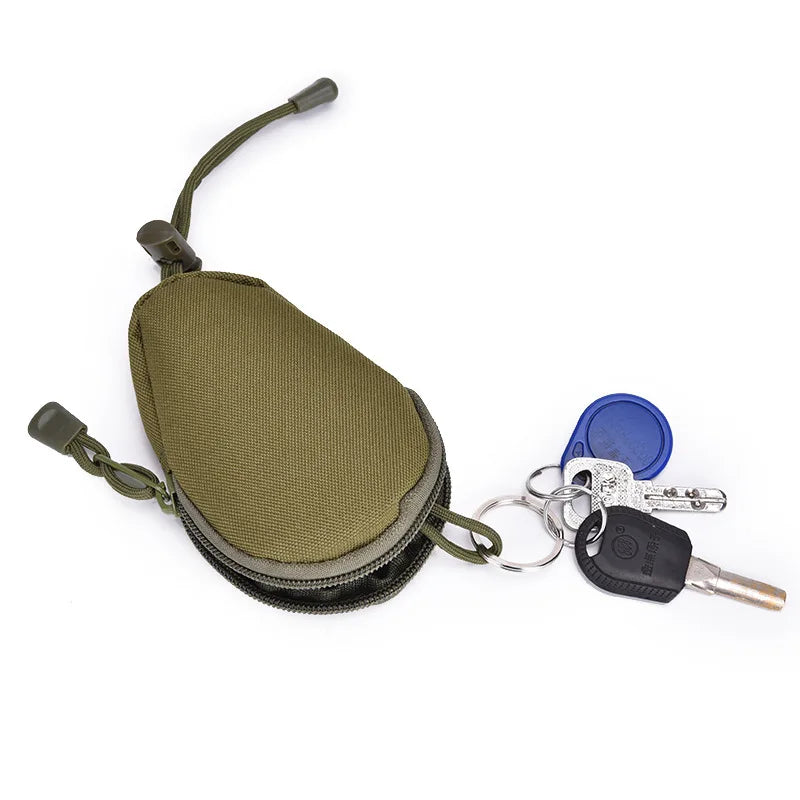 Tactical EDC Mini Key Wallets Holder Men Coin Purses Pouch Bag Small Pocket Keychain Zipper Case Outdoor Pack