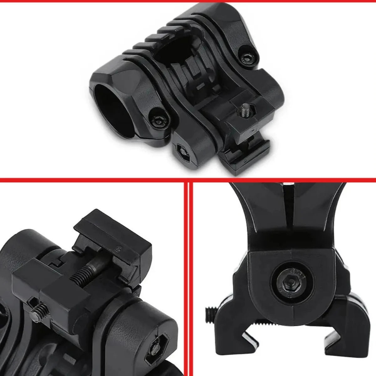 Tactical 25mm Helmet Flashlight Holder Multi-Angle Plastic Light Clamp Mount Accessory For Fast Helmets