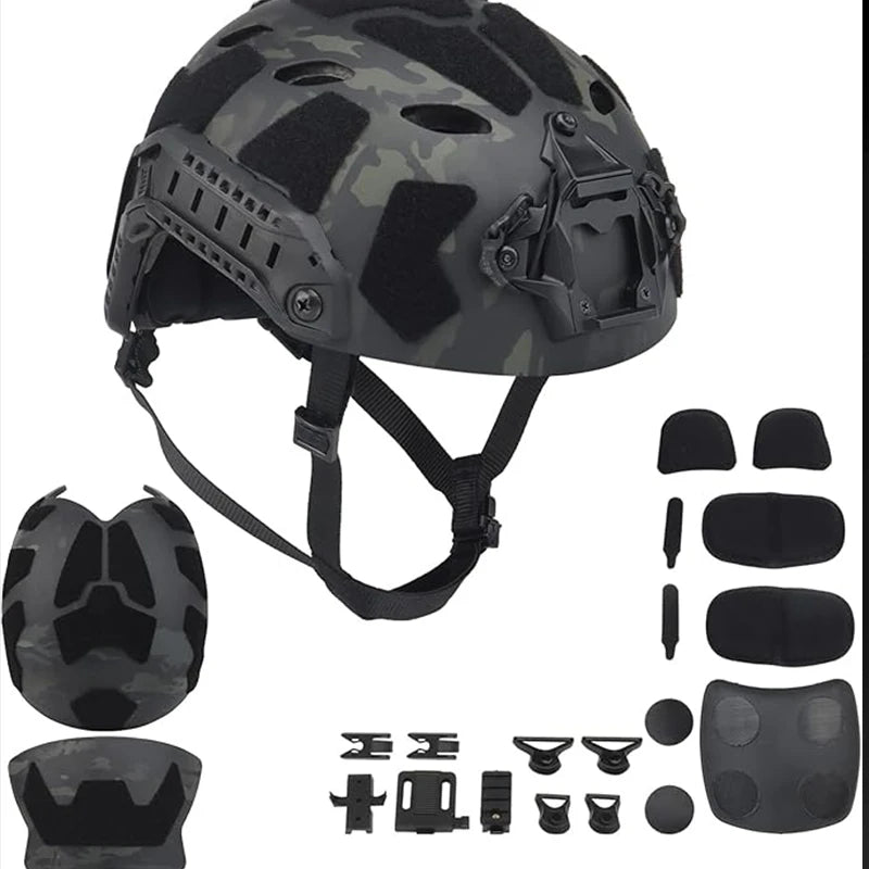 Tactical Helmet Added night vision goggles bracket CS Round Holes Fast Helmet Helmet for outdoor shooting shooting hunting