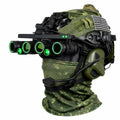 Tactical Airsoft Helmet Kit with Quad NVG Model Red Green Light Cover Headset Strobe for Paintball CS Cosplay