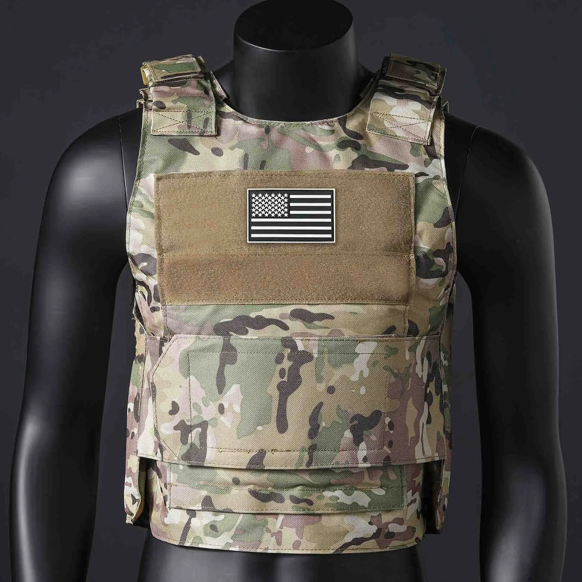 (Gift of American Flag) Quick Detachment Training Outdoor Vest Wilderness Adventure Equipment Training Clothes Black Eagle Vest