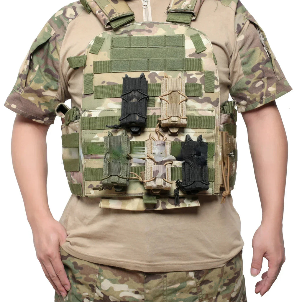 Tactical Magazine Pouch 9MM Pistol Single Mag Bag Molle Flashlight Pouches Torch Holder Hunting Knife Holster Shooting Airsoft