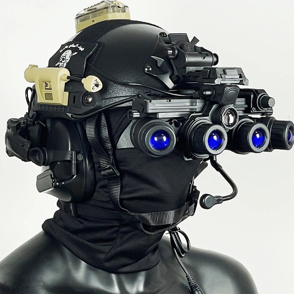 Fast Tactical Helmet Set with Night Vision Goggles Model Headset Signal Light Outdoor Hunting Airsoft Shooting Protective Gear