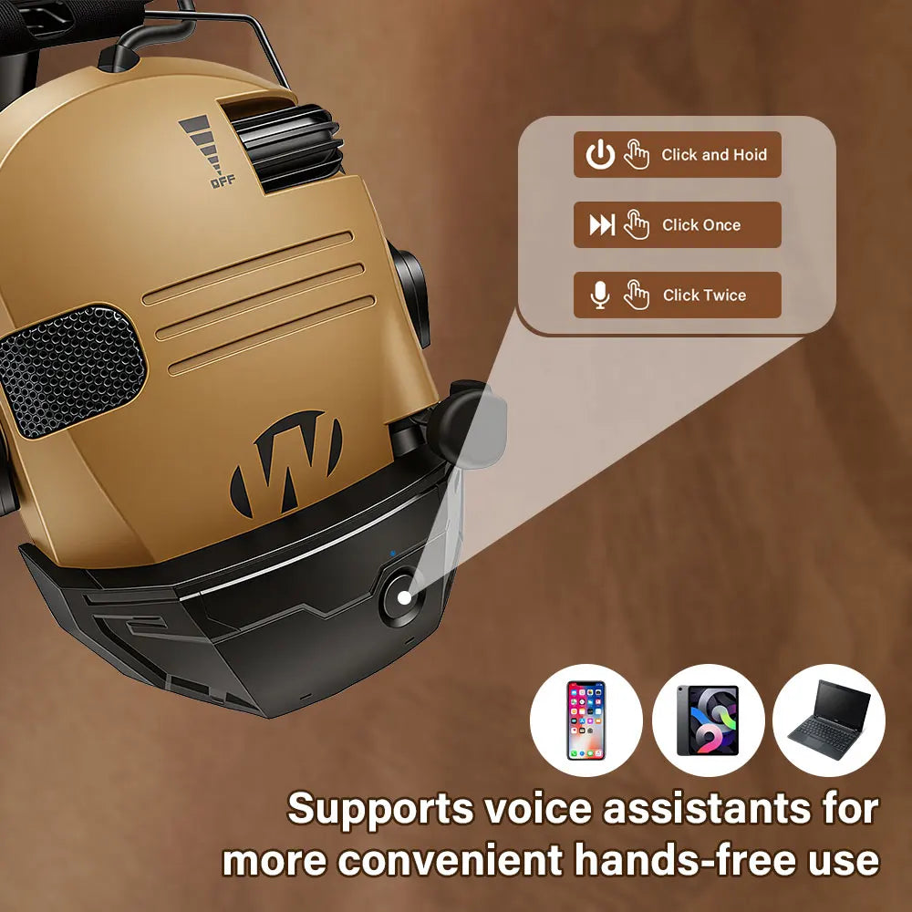 Electronic Bluetooth Earmuffs Shooting Ear Protection Earmuffs Noise Reduction Sound Amplification Hearing Protector with case