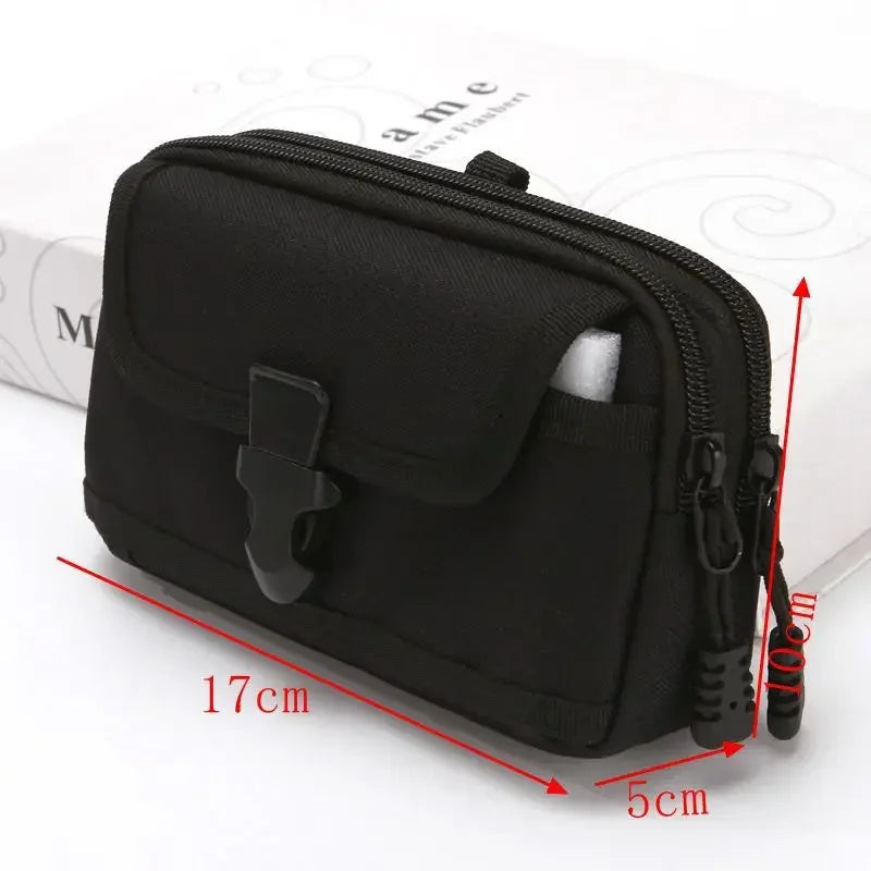 Camo Molle Pouch Tactical Belt Waist Pack Outdoor Wallet Purse Packet Utility EDC Bag for 6.5'' Phone Hunting Bag