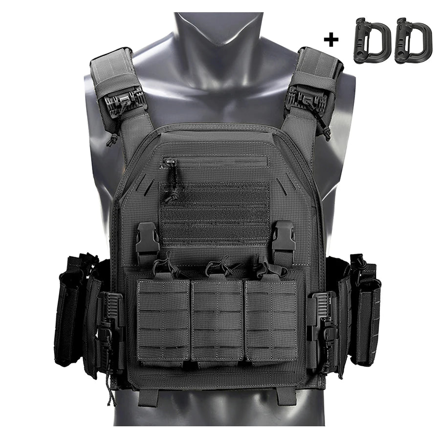 Outdoor multifunctional laser quick release hunting vest, shoulder and waist quick release accessories, reinforced rib design