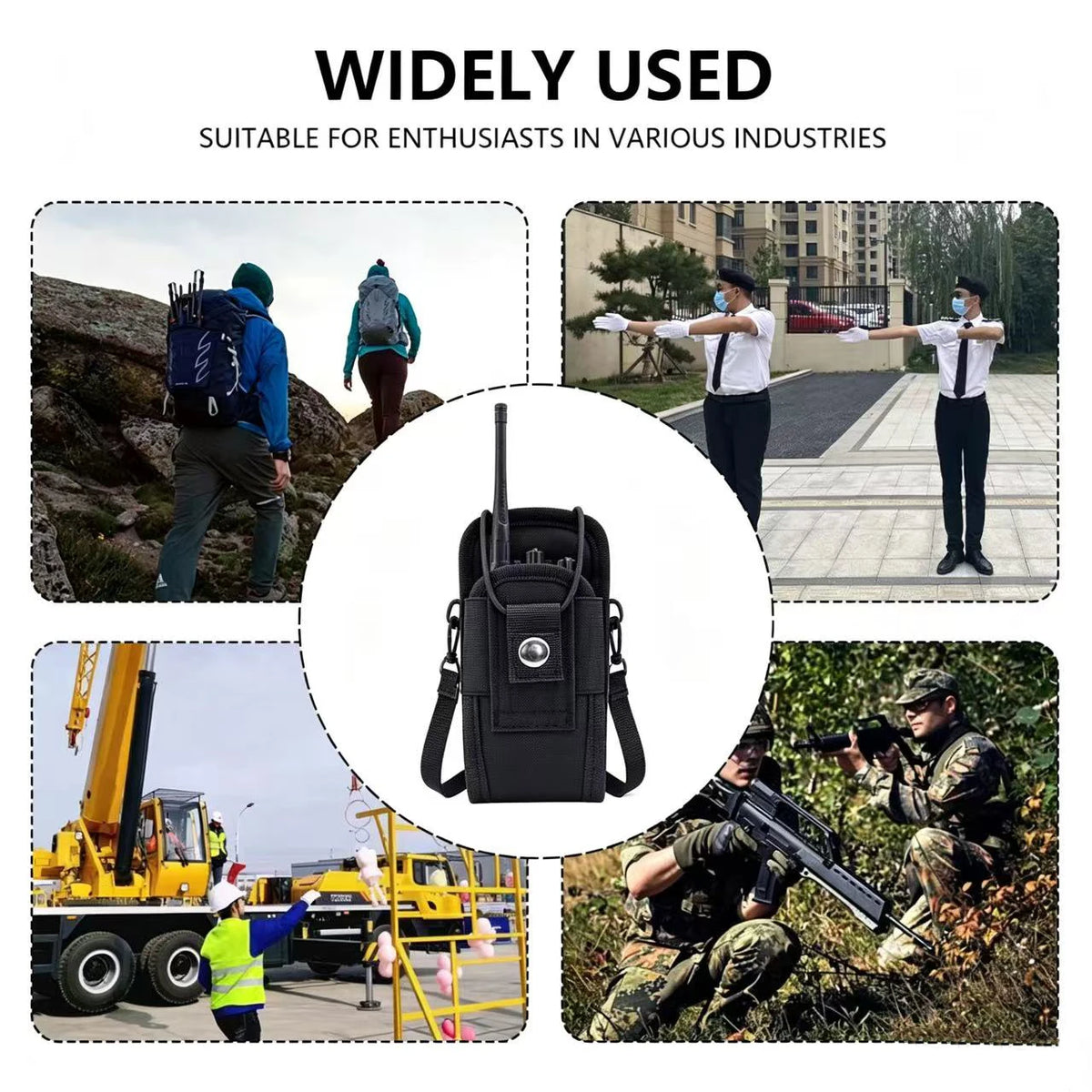 Tactical Walkie Talkie Pouch 600D Oxford Khaki Molle Radio Pouch Portable Outdoor Hunting Sports Phone Holder Interphone Holster