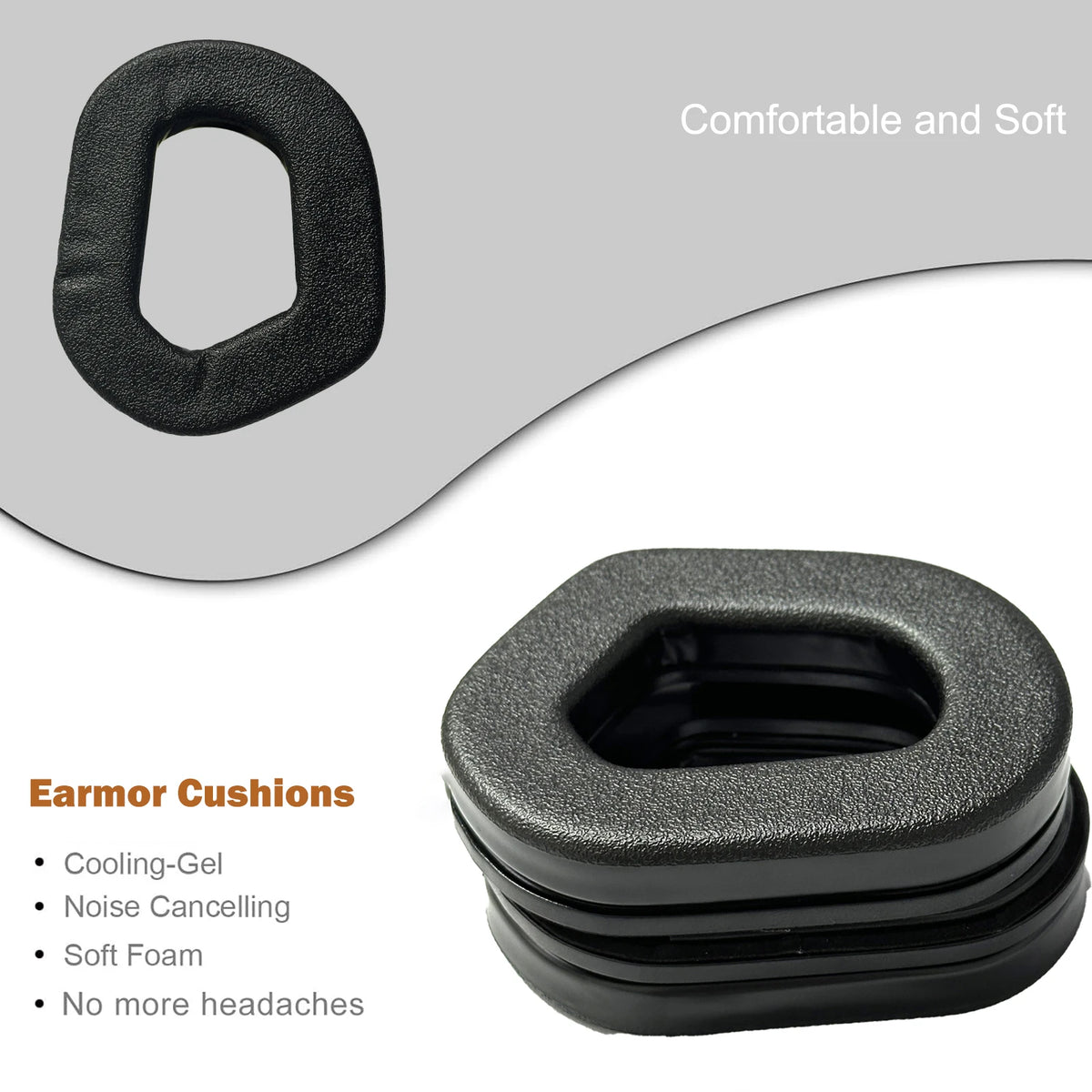 S03 Silicone Gel Ear Cushion Pad Headset Accessories Fit for OPSMEN Earmor M31/M32/M31H/M32H Headphones(No headset)