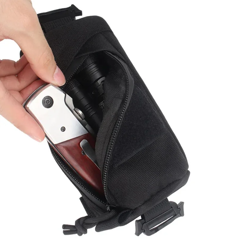 Backpack Shoulder Strap Accessory Pouch, Tactical Molle Bag Multifunctional Military EDC Tool Pockets Small Compact Pouchs