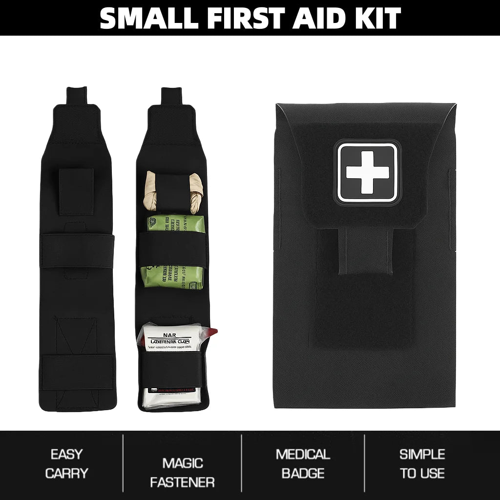 Small Trauma Pouch  Compact Empty EDC First Aid Storage Bag Portable Stop Bleeding Gear Organizer for Supplies & Surviva
